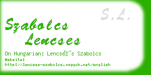 szabolcs lencses business card